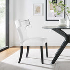 Modway Curve Fabric Dining Chair - White-Dense Foam Padding