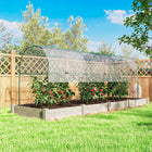 Outsunny Tunnel Tomato Greenhouse with 4 Hoops and Top Tap- Corner joints included for easy set-up. Fasten tarp to frame with the plastic clips
 