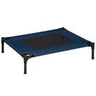 PawHut Elevated Dog Cot for Medium Dogs - Blue-Elevated cot keeps your pet cool in summer and raised off cold floors in winter 