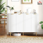 HOMCOM 47.2" L Sideboard Buffet Cabinet - White-Adjustable 3-level shelf fits various item heights