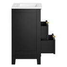 Modway Dixie 24" Solid Wood Bathroom Vanity - Black/White-Assembly Required