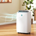 HOMCOM 14000 BTU Portable Air Conditioner with Dehumidifier and Fan - White-Auto swing air blades distribute cool air evenly 