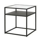 Hudson&Canal Ada 20"W Square Side Table - Blackened Bronze-Tabletop has a weight capacity of 30 lbs, shelf can hold 20 lbs