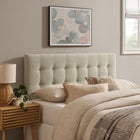 Modway Emily Fabric Upholstered Queen Size Headboard - Linen-Wood Blend Frame