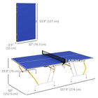 Soozier 9' x 5' Full Size Ping Pong Table-Adjustable foot pads accommodate uneven surfaces