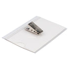 JAM Paper Plastic Name Tags with Clamp Hook - 3 5/8 x 2 1/4 - Clear - 24 Pack-Colour: Clear 