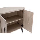 Manhattan Comfort Jodie 31.1" Mid-Century Modern Accent Cabinet - Whitewashed Oak-Features Sophisticated Black Metal Handles