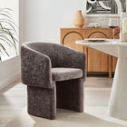 Modway Verity Barrel Back Chenille Dining Armchair - Chocolate Brown-Non-Marking Floor Glides