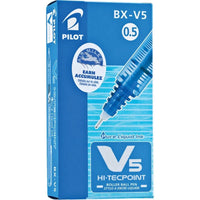Pilot Hi-Tecpoint V5 Rollerball Pens – 0.5mm – Blue – 12 Pack  -Innovative liquid ink technology for exeptionally smooth writing