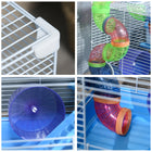 PawHut 18" Large Hamster Cage 2-Level Small Animal House - Blue-The front door allows you access to your hamster easily