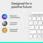 Logitech Keys-To-Go 2 Portable Bluetooth Tablet Keyboard with Built-in Cover - Pale Grey-18mm-pitch key, 1mm-travel scissor keys