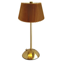 Xtricity La Boca Portable LED Touch Table Lamp - Gold-Metal lamp body with fabric-plated shade for a decorative look