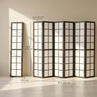 HOMCOM 6 Panel Freestanding Room Divider for Bedroom - Black-Lightweight design ensures easy relocation and storage 
