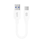 LOGiiX Sync & Charge USB-A to USB-C 15cm - White-Compact 15cm (~0.49ft) USB-A to USB Type-C cable