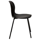 Flash Furniture HERCULES Series Designer Plastic Stack Chair with Black Frame - Black-Black Powder Coated Frame Finish with Plastic Floor Glides