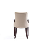 Manhattan Comfort Shubert 22.5" Modern Faux Leather and Velvet Upholstered Dining Armchair - Tan - Set of 2-Delivered to you Fully Assembled! No Assembly Required