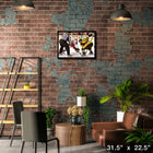 Sidney Crosby and Nathan Mackinnon Face-off - Framed Canvas - 31" x 22"-Officially licensed by the NHL and NHLPA