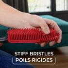 Vileda Pet Pro Hair Remover Brush - Red-Designed for textiles only; do not use on animals. Use gently on velvet and delicate fabrics