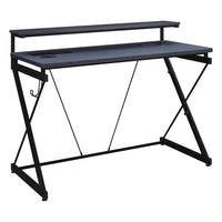 DESIGNlab By OSP Emulator Battlestation Gaming Desk - Black-Built-in single outlet with dual USB charging