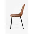 Nicer Interior Bonded Leather Metal Leg Side Chairs - Brown - Set of 4-Angled black powder-coated steel legs for a modern look