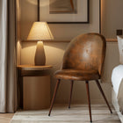 Homy Casa Upholstered Guest Chairs - Suede Brown Fabric - 2 Pack-Anti-slip footpads for added stability and floor protection.
