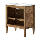 Modway Elysian 30" Wood Bathroom Vanity - White/Brown-Burl Wood Veneer