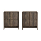 Manhattan Comfort Novara 22" Contemporary 2-Drawer Nightstand - Jacobean Walnut-Rounded Edges: Soft contours add visual appeal and a smooth, finished look