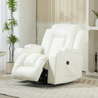 HOMCOM 8-Point Massage Recliner for Living Room - Cream White-Overstuffed, wide seat, high-density foam padding with a pocket spring system offers a cozy experience