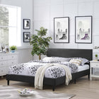 Modway Anya Full Bed - Black-Slatted Poplar Wood Support System