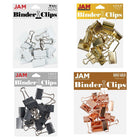 JAM Paper Colourful Binder Clips Assortment - Medium - 1 1/4" (32 mm) - Business Assortment - 60 Pack-Assorted Business Colours (White, Gold, Rose Gold, Grey)
