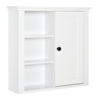 HOMCOM Modern Bathroom Wall Cabinet - White-Wall-mounted design takes effective use of wall space