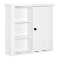 HOMCOM Modern Bathroom Wall Cabinet - White-Wall-mounted design takes effective use of wall space