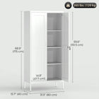 HOMCOM 69" Metal Storage Cabinet with Lock - White-Modern design with shaker doors complements from home office, kitchen, living room to garage