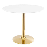 Modway Verne 35" Dining Table - Gold White-Modern Dining Table