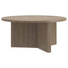 Hudson&Canal Anders 36"W Round Coffee Table - Antiqued Grey Oak-A contemporary Scandinavian design for your living room, den, and more