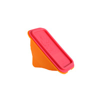 Marcus & Marcus Collapsible Silicone Rubber Sandwich Wedge Container with Snap-On Lid - Marcus The Lion - 3 Pack-Dishwasher Safe