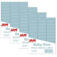 JAM Paper Mailing Address Labels, 1 x 2 5/8, Baby Blue, 4 sets of 120 (4052894g)-Baby blue