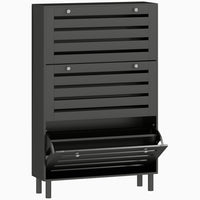 HOMCOM Shoe Storage Cabinet with Adjustable Shelves - Black-Compact design, great for small entryways, hallways, or any narrow places