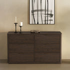 Manhattan Comfort Evelyn 60" Modern 6-Drawer Double Dresser - Brown-Available in Three Finishes – Choose from Natural, Warm Brown, or Charcoal Grey, each highlighting the dresser’s refined wood texture and timeless elegance