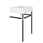 Modway Redeem 24" Wall-Mount Black Stainless Steel Bathroom Vanity - Black/White-Ceramic Sink Basin