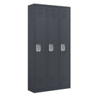 Ceha RH Series 1-Tier Locker with Louver Vents and Recessed handle - Bank of 3 - Graphite Grey-Durable, commercial-grade steel construction with powder-coated finish
