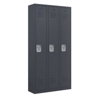 Ceha RH Series 1-Tier Locker with Louver Vents and Recessed handle - Bank of 3 - Graphite Grey-Durable, commercial-grade steel construction with powder-coated finish