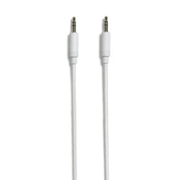 NXT Technologies 6 Ft. Braided Mini-phone Stereo 3.5mm Cable - White-6' braided cable resists snags and tangles