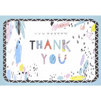 Mill Brook Studio Thank You Greeting Cards/Envelopes - 5-3/8" x 7-3/4" - Colour Splotches - 18 Pack-Premium quality greeting cards