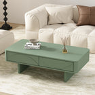 Manhattan Comfort Ella 47.2" Modern Coffee Table - Sage Green-Includes 2 Full Extension Drawers and 1 Large Open Shelf
