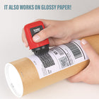 Trodat ID Protector+ Roller Stamp-Unlike shredders this product has more application fields like carton boxes with shipping labels or round objects. It is also space saving, portable, quiet and mess free.