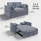 HOMCOM Pull Out Sleeper Sofa Bed with USB Charging and Adjustable Backrest - Dark Grey-USB-A and USB-C ports keep devices charged conveniently