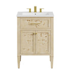 Modway Elysian 24" Wood Bathroom Vanity - White/Burl-Assembly Required
