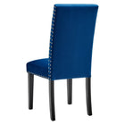 Modway Parcel Performance Velvet Dining Side Chairs - Navy - 2 Pack-8