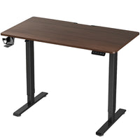 MotionGrey Ergo2 Adjustable Electric Standing Desk with Memory Settings - 43" x 24" - Dark Brown Top - Black Frame-Affordable Pricing - This standing desk is competitively priced to provide an accessible solution for everyday workspaces, while maintaining high standards of quality, durability, and modern technology